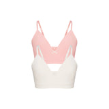 COTTON SEAMLESS JUNIORS TRAINING BRA 2-PACK | MARBLE AND BALLET