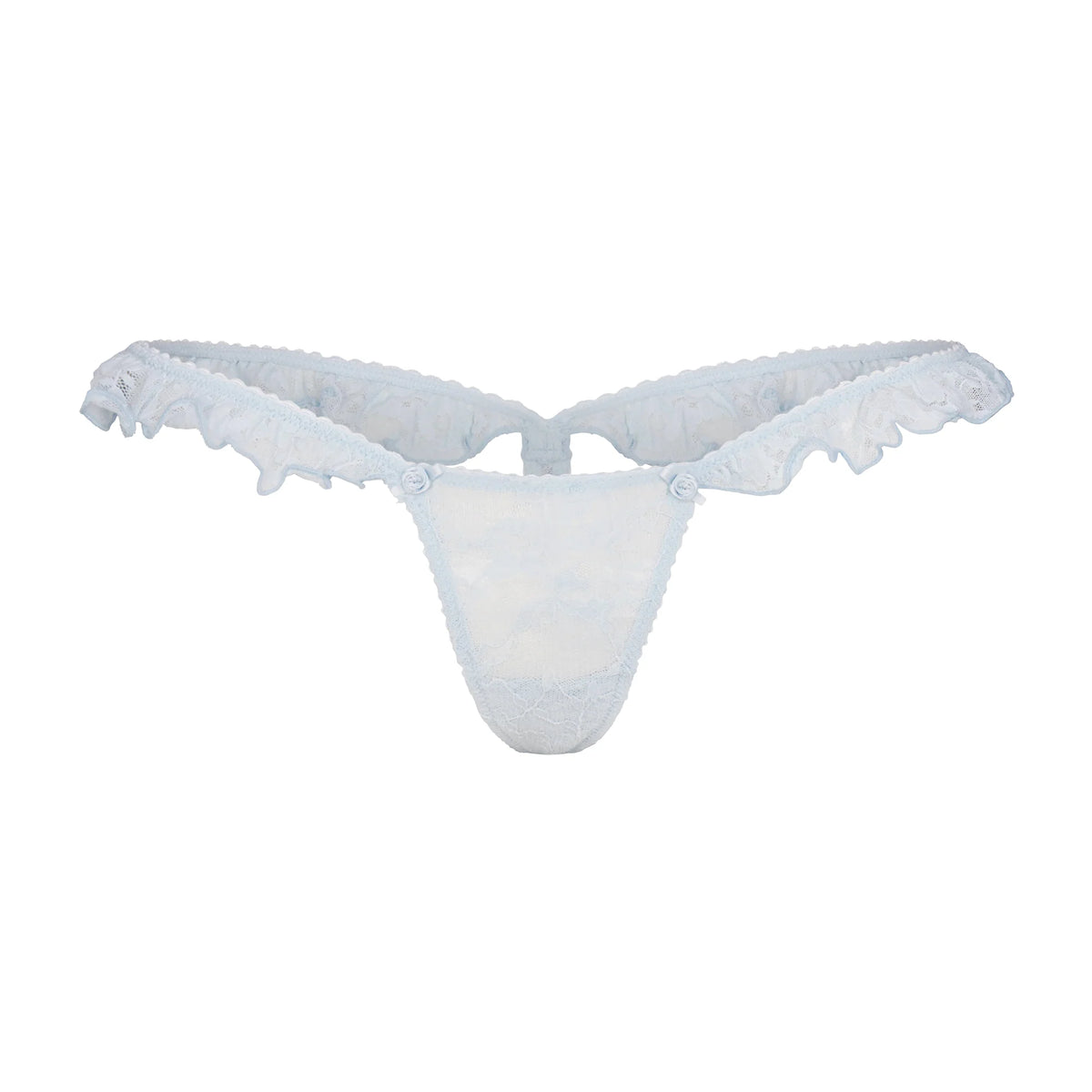 STRETCH LACE BUTTERFLY THONG | POWDER BLUE