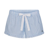 COTTON POPLIN SLEEP RUFFLE SHORT | MARINA MESH STRIPE