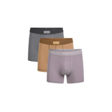SKIMS COTTON MENS 3" BOXER BRIEF 3-PACK | RUSSET MULTI