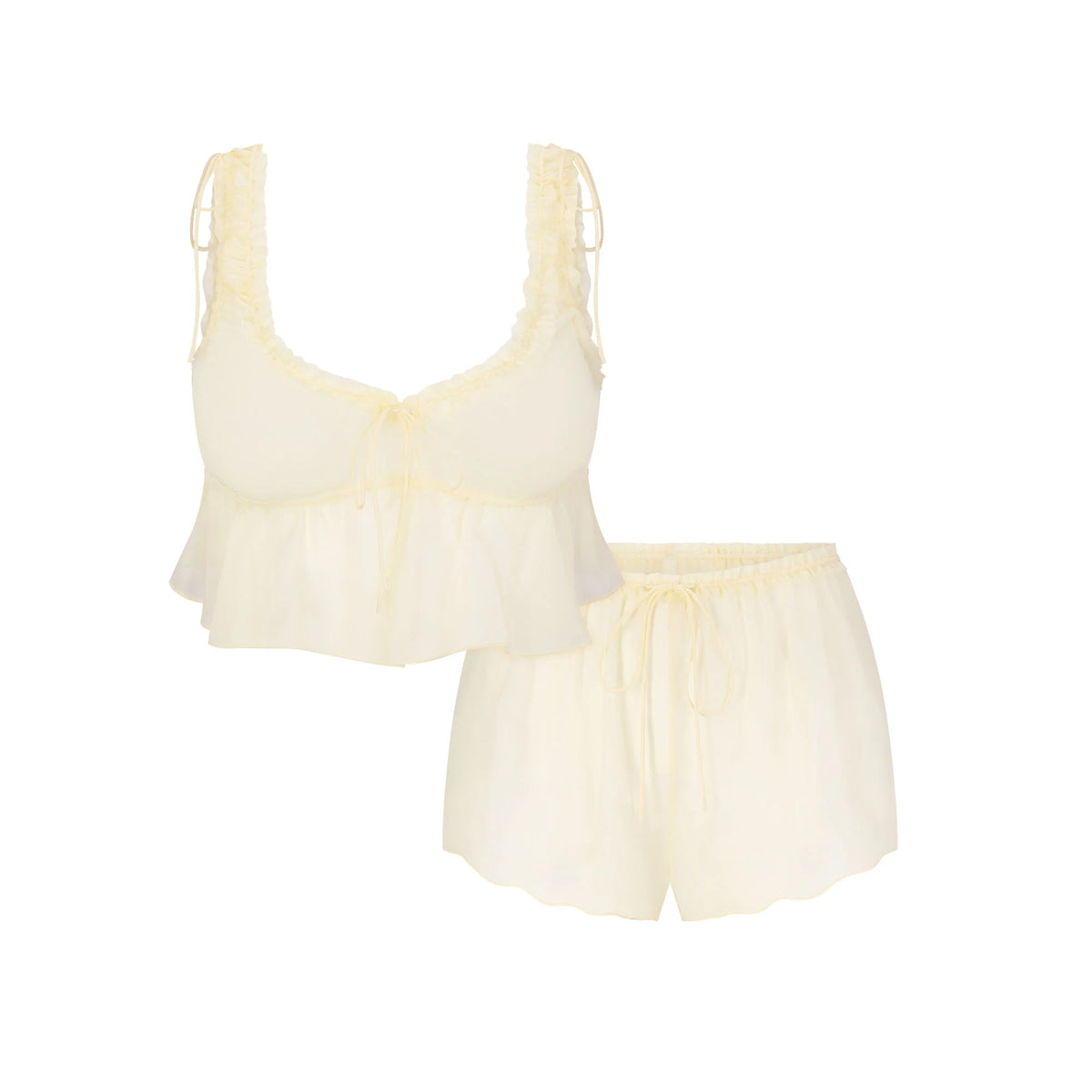 SKIMS ROMANCE BABYDOLL AND SHORT SET | BUTTER