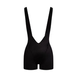 NikeSKIMS SATIN SHINE SUSPENDER 2.5" ONE PIECE | OBSIDIAN