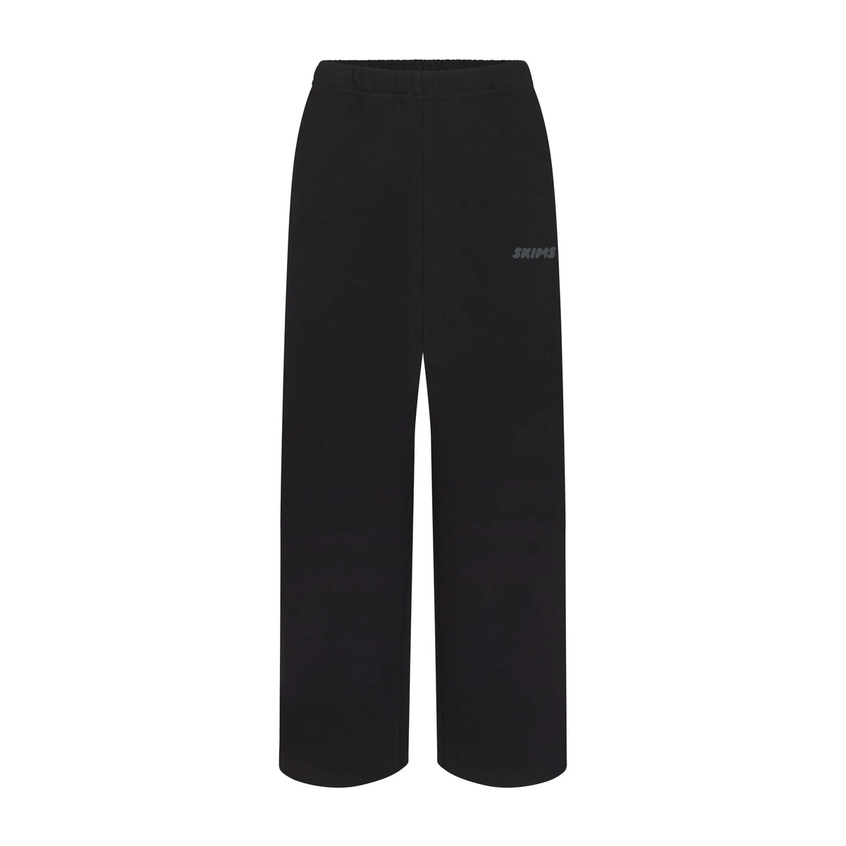 COTTON FLEECE STRAIGHT LEG PANT WITH EMBOSSED LOGO | ONYX