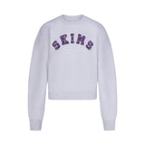 COTTON FLEECE CREWNECK | LIGHT HEATHER GREY ARCHED SKIMS PLAID
