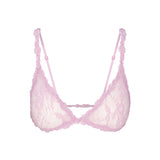 STRETCH LACE TRIANGLE BRALETTE | BABY PINK