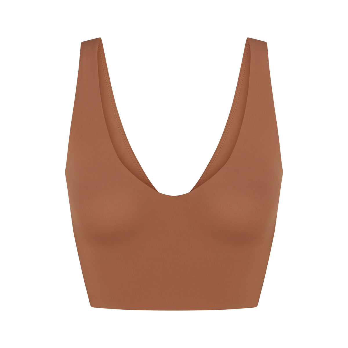 NikeSKIMS MATTE V-NECK BRA TOP | CAROB BROWN