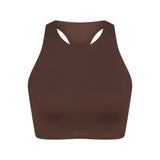 NikeSKIMS MATTE HIGH NECK BRA | DARK SEPIA