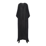 SWIM COVER-UPS SHEER LONG KAFTAN | OBSIDIAN
