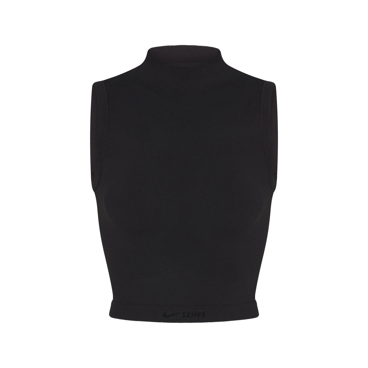 NikeSKIMS VINTAGE SEAMLESS MOCK NECK BRA TOP | OBSIDIAN
