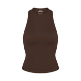 NikeSKIMS MATTE MOCK NECK RACER TANK | DARK SEPIA