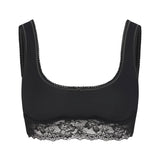 LIGHTWEIGHT COTTON LACE SCOOP BRALETTE | SOOT TONAL