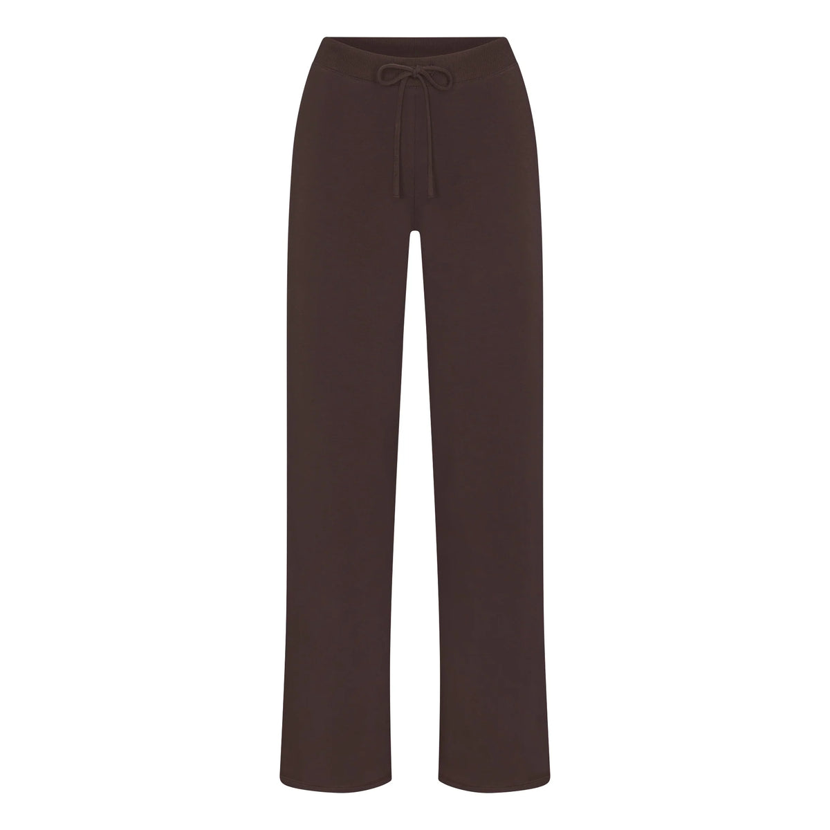 COTTON JERSEY STRAIGHT LEG PANT | ESPRESSO