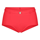 ICONIC SWIM BELTED BOY SHORT BIKINI BOTTOM | CARMINE
