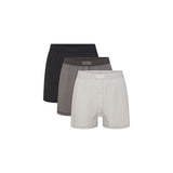 SKIMS COTTON MENS KNIT BOXER 3-PACK | HEATHER MULTI