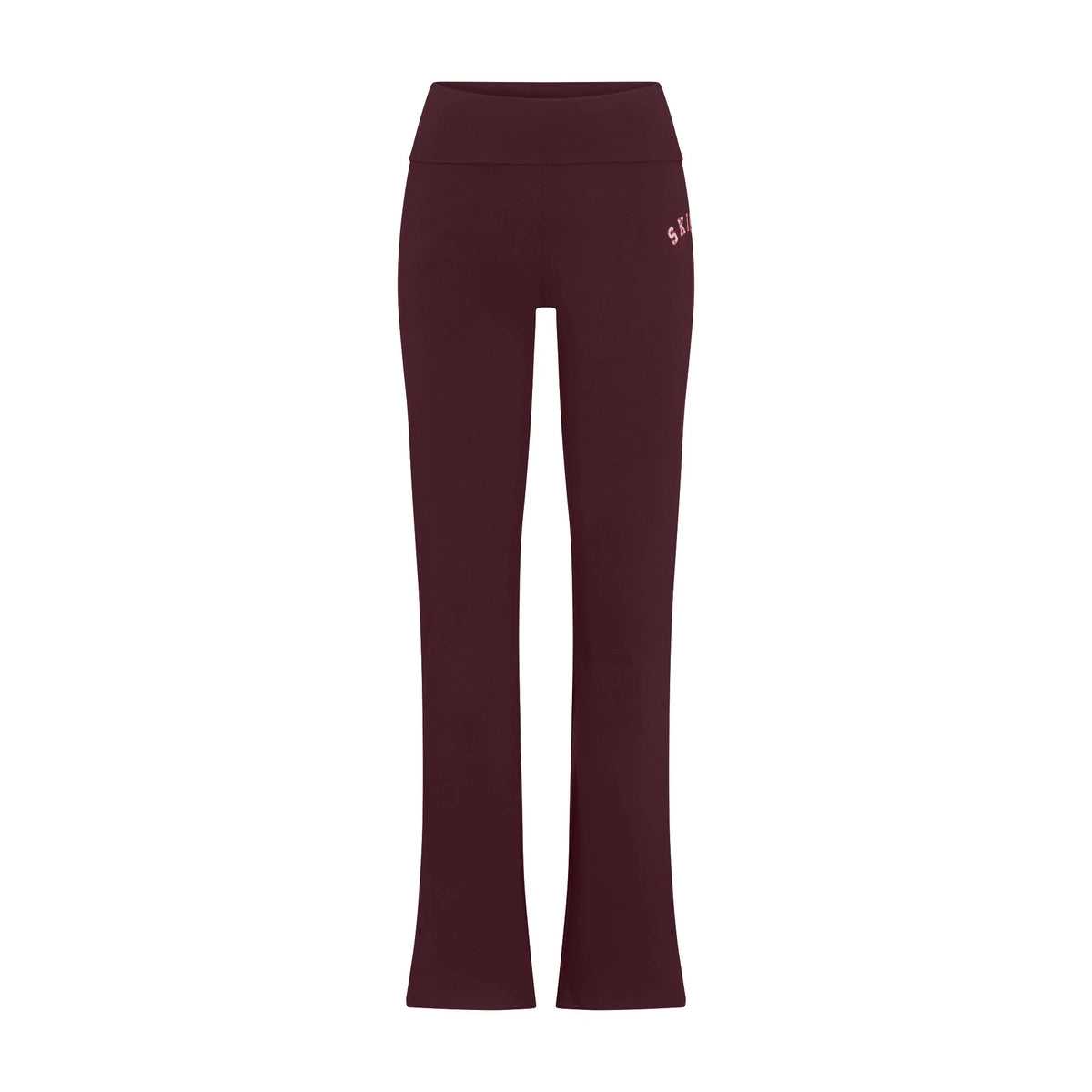COTTON JERSEY LOGO FOLDOVER PANT | CURRANT ARCHED SKIMS PLAID