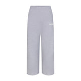 COTTON FLEECE STRAIGHT LEG PANT WITH EMBOSSED LOGO | HEATHER GREY