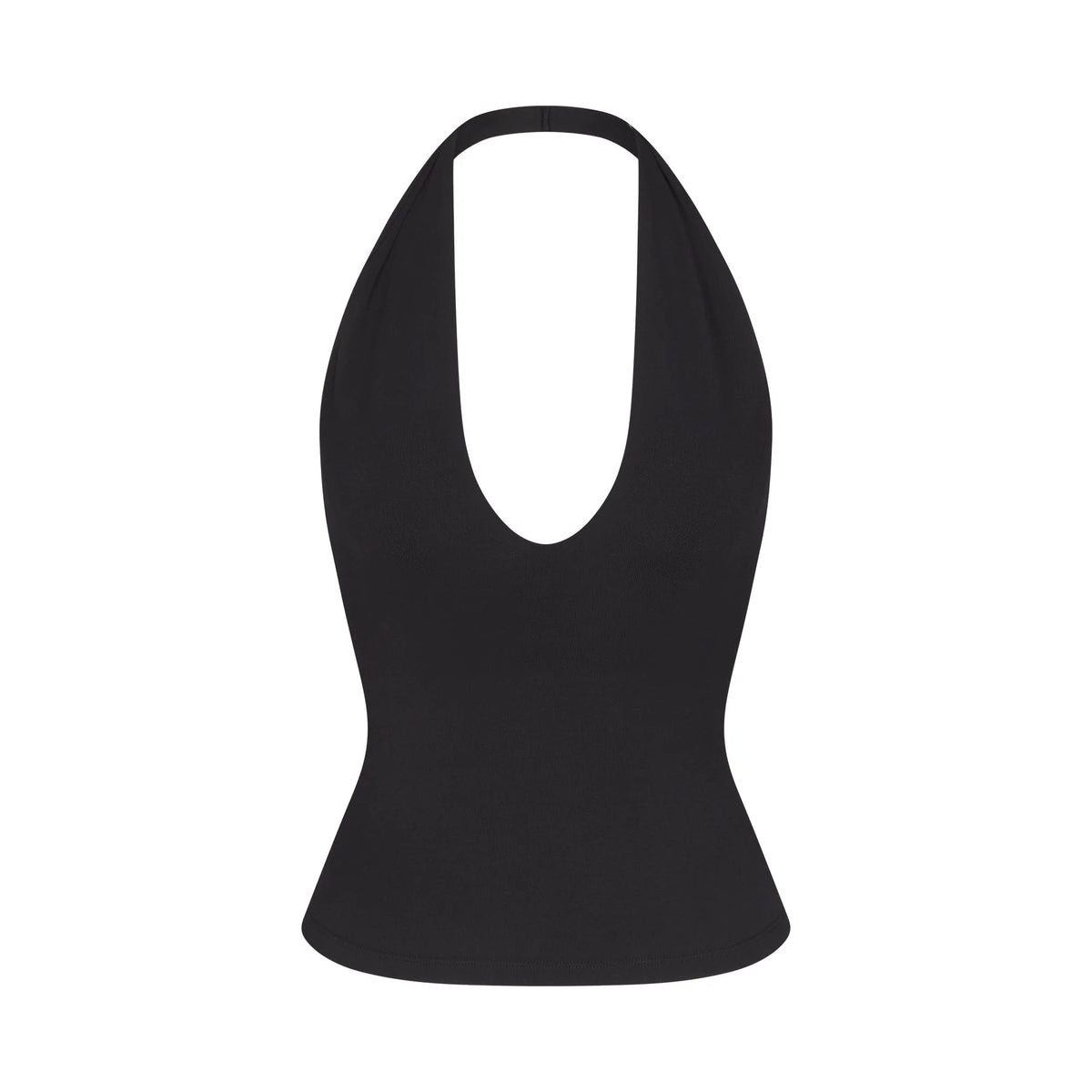 SMOOTH LAYERS HALTER TOP | OBSIDIAN