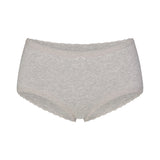 LIGHTWEIGHT COTTON LACE BOY SHORT | LIGHT HEATHER GREY