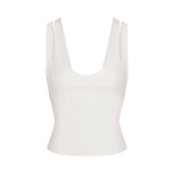 NikeSKIMS MATTE DOUBLE STRAP SCOOP TANK | IVORY