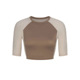 NikeSKIMS SHINE PADDED HALF SLEEVE CROP TOP | TRUFFLE AND STONE