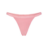 LIGHTWEIGHT COTTON LOGO PICOT THONG | MELON TONAL