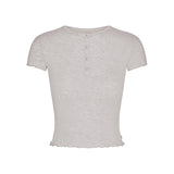 SKIMS SLEEP HENLEY AND FOLDOVER SHORT SET | LIGHT HEATHER GREY