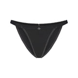 LIGHTWEIGHT COTTON LOGO PICOT STRING BIKINI | SOOT