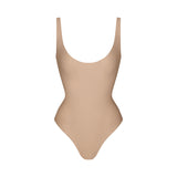 SKIMS BODY SCOOP LOW BACK THONG BODYSUIT | CLAY