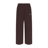 COTTON FLEECE STRAIGHT LEG PANT WITH EMBOSSED LOGO | ESPRESSO