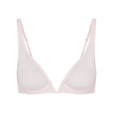 ULTRA FINE MESH DEEP PLUNGE BRA | BARELY PINK