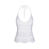 SWIM COVER-UPS CROCHET HALTER CAMI TOP | SNOW