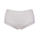 LIGHTWEIGHT COTTON POINTELLE LACE BOY SHORT | SNOW