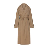 WOVEN COTTON OVERSIZED TRENCH COAT | DESERT