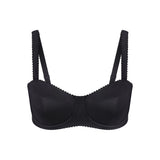 NikeSKIMS SATIN SHINE PANELED PICOT BRA | OBSIDIAN
