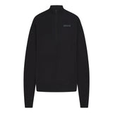 COTTON FLEECE MOCK NECK QUARTER ZIP WITH EMBOSSED LOGO | ONYX