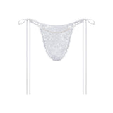 SKIMS LACE TIE SIDE TANGA | SNOW