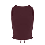 COTTON JERSEY TIE BACK TANK | CURRANT