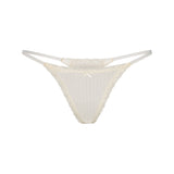 LIGHTWEIGHT COTTON POINTELLE LACE STRING THONG | MARBLE TONAL