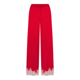 SILK LACE STRAIGHT LEG PANT | RUBY CONTRAST