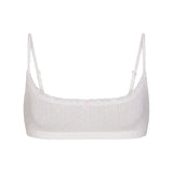 LIGHTWEIGHT COTTON POINTELLE SCOOP BRALETTE | SNOW PEONY PIN DOT