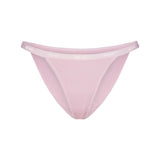 LIGHTWEIGHT COTTON LOGO PICOT STRING BIKINI | PEONY