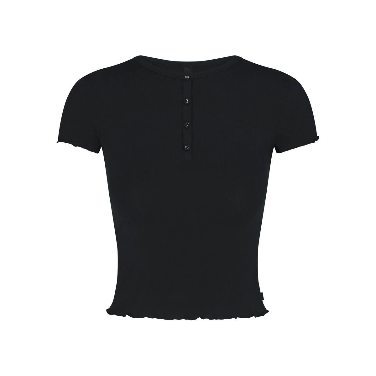 SKIMS SLEEP HENLEY AND FOLDOVER SHORT SET | ONYX