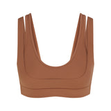 NikeSKIMS MATTE DOUBLE STRAP SCOOP BRA | CAROB BROWN