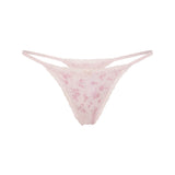 LIGHTWEIGHT COTTON POINTELLE LACE STRING THONG | BLOOM DAINTY FLORAL