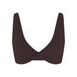 NikeSKIMS MATTE TWIST-FRONT BRA | DARK SEPIA