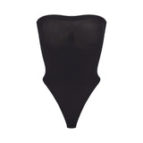 SEAMLESS SCULPT STRAPLESS THONG BODYSUIT | ONYX