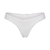 LIGHTWEIGHT COTTON LACE THONG | SNOW