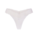 LIGHTWEIGHT COTTON WIDE LACE THONG | SNOW