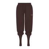 COTTON FLEECE SWEATPANT WITH RIB LEG WARMER WITH EMBOSSED LOGO | ESPRESSO