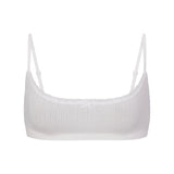 LIGHTWEIGHT COTTON POINTELLE SCOOP BRALETTE | SNOW